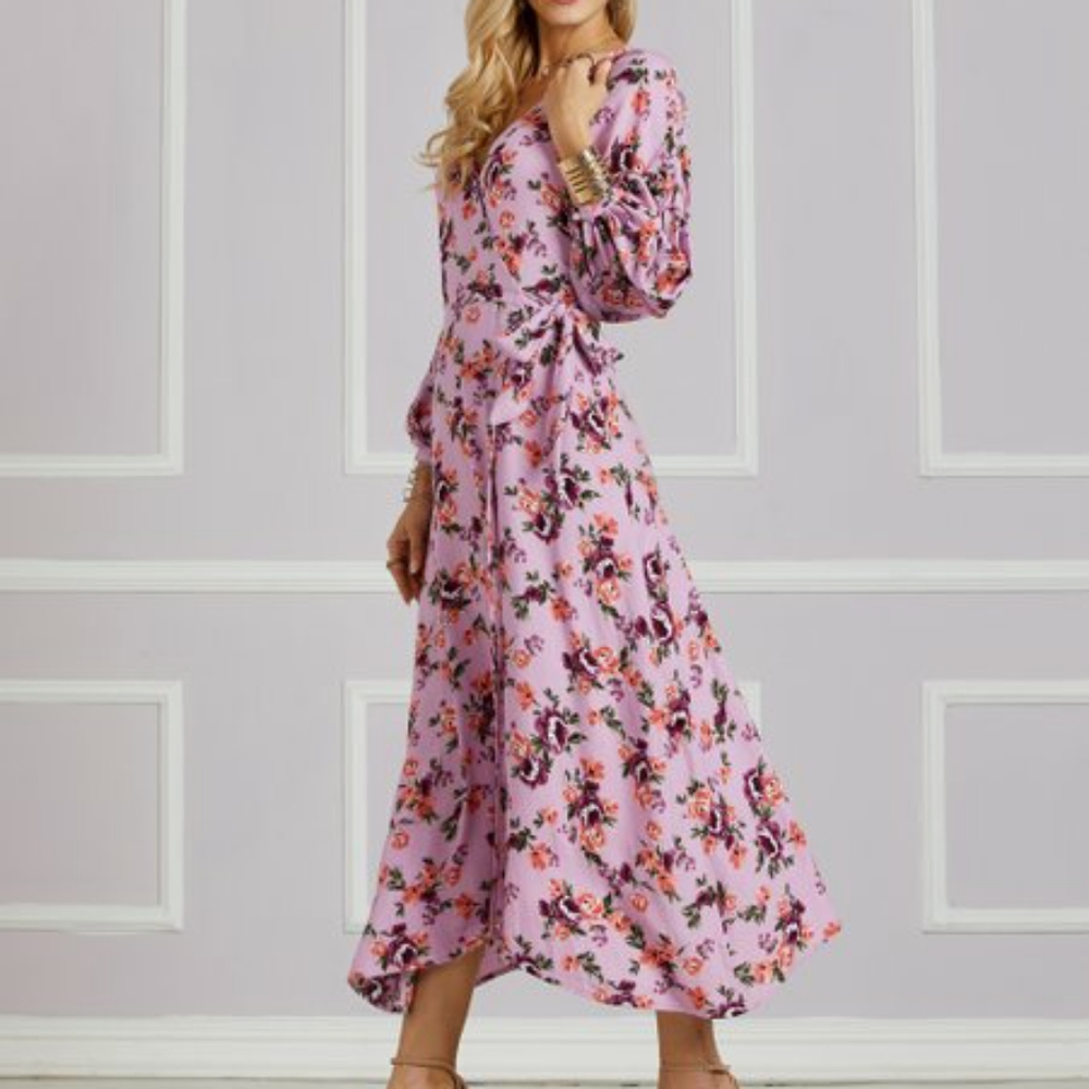 Suzanne Betro Balloon sleeve rayon Wrap dress NWT XL